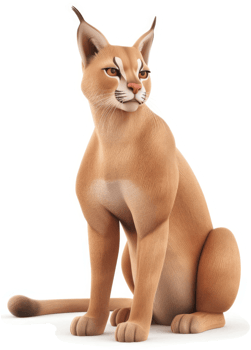 Caracal, a powerful feline with keen gaze. png