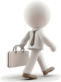 3d businessman figure walking with briefcase. png