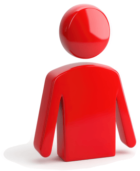 Glossy red stylized human figure icon. png