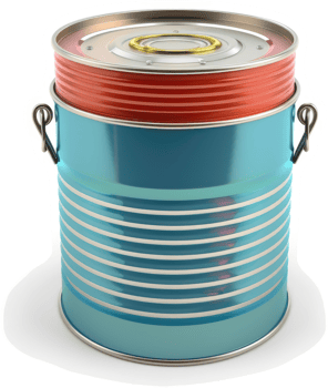 Steel cylinder food container with ribbed side. png