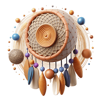 dramatic traditional Handwoven Dreamcatcher Native American Craft Isolated professional png