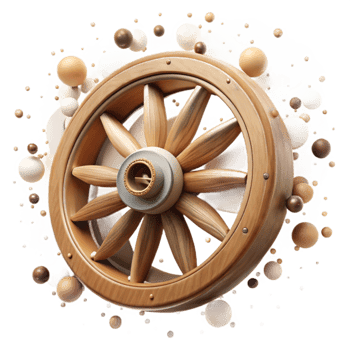 vibrant traditional Old Carriage Wheel Cutout Transparent Background with Wooden Spokes premium png