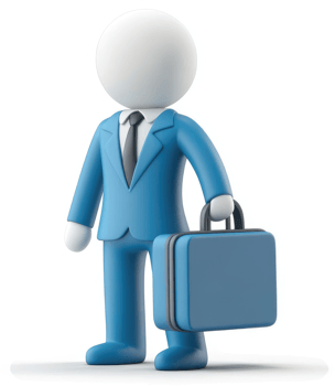 3d illustration of a business person with briefcase. png