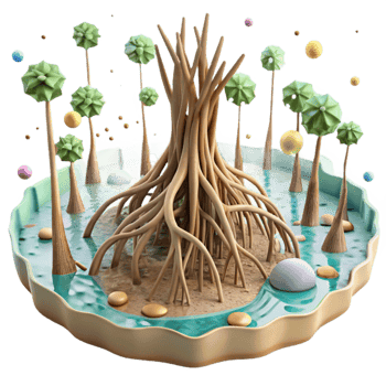 extraordinary modern Mangrove Roots in Shallow Water Isolated Element authentic png