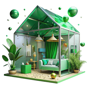 stunning vintage Green Living Eco House Interior Transparent detailed png