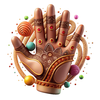 wonderful vintage Indian Henna Tattoo Intricate Hand Design Isolated high quality png