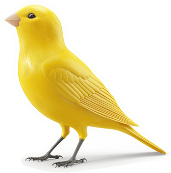 Bright yellow canary in profile view. png