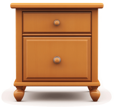 Solid wood nightstand with two drawers. png