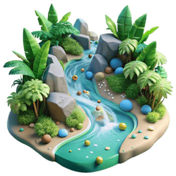stunning creative Rainforest Stream Cutout with Clear Water authentic png