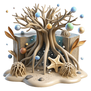 extraordinary classic Mangrove Roots and Marine Life Transparent Background authentic png