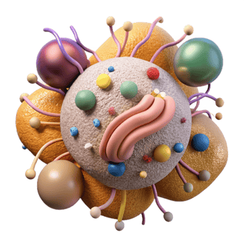 vibrant minimalist Microscopic View of Pathogen Transfer Isolated high resolution png