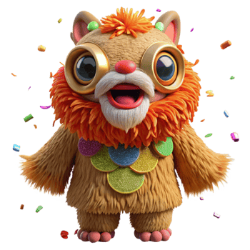 magnificent contemporary Lion Dance Costume Furry Texture Isolated Festive Appearance professional png