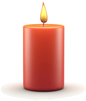 Single, cylindrical, orange candle flame. png
