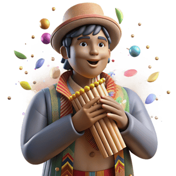 magnificent creative Peruvian Panpipes Player Traditional Clothing Transparent Background genuine png