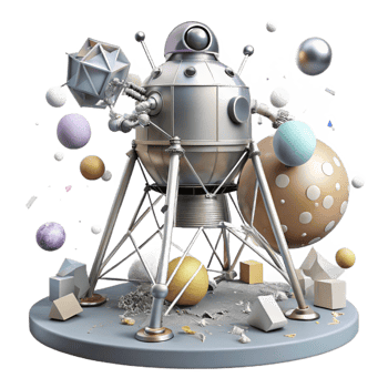 magnificent traditional Lunar Lander Isolated with Landing Legs original png