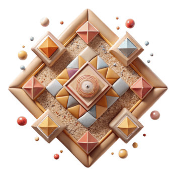 elegant artistic Historical Mosaic Tile Transparent Background with Geometric Pattern premium png