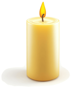 Single cylinder candle with a flickering flame. png