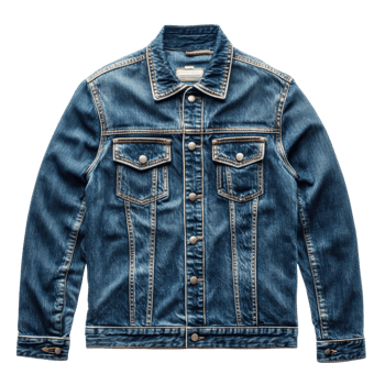 Classic Denim Jacket with Button Closure and Chest Pockets Design png