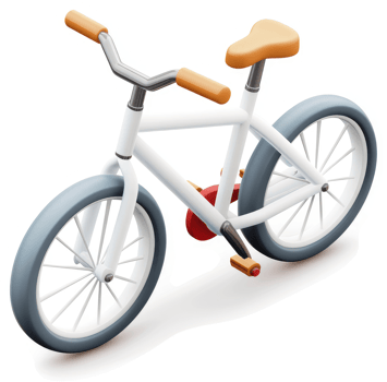 Stylish, light-colored bicycle illustration. png