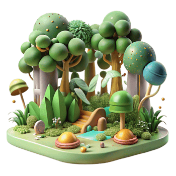 magnificent contemporary Healthy Ecosystem Illustration Lush Forest Isolated authentic png