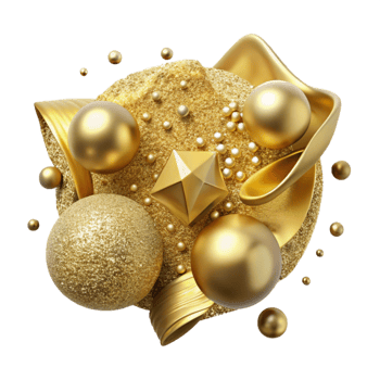 dramatic traditional Gold Sparkle Embellishment on Transparent Background exclusive png