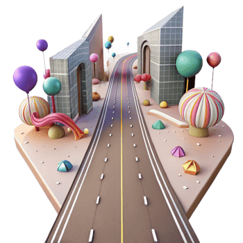 extraordinary creative Perspective Lines Street Scene Transparent Background professional png