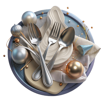 stunning abstract Old Silverware Transparent Background with Engraved Design genuine png