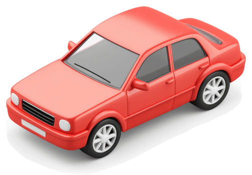 A stylized, red sedan car illustration. png