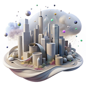 vibrant vintage Pollution Haze Over City Skyline Transparent Background professional png
