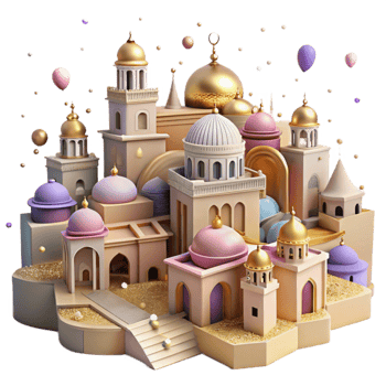 wonderful rustic Historical Cityscape Isolated with Ancient Buildings png