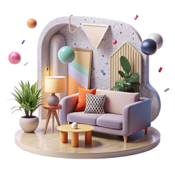 magnificent minimalist Modern Living Room Interior Cutout Isolated genuine png