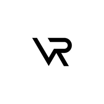 geometric VR, RV, masculine logo symbol, icon vector