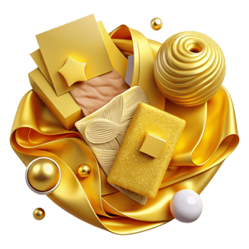wonderful traditional Golden Yellow Brand Identity Kit Mockup Isolated Element detailed png