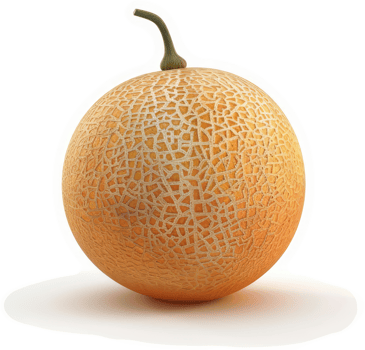 Fresh cantaloupe fruit, whole and isolated. png