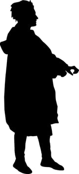 Silhouette on a white background woman on a walk vector
