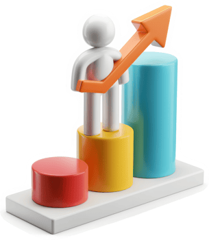 Colorful graphic depicts progress and achievement. png