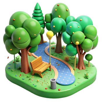 beautiful modern Green City Park with People Relaxing Cutout high resolution png