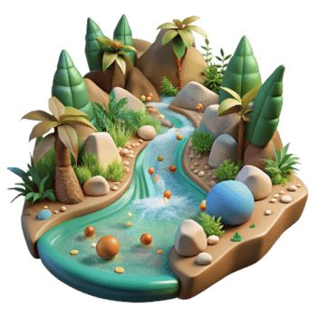 extraordinary vintage Rainforest Stream Cutout with Clear Water high resolution png