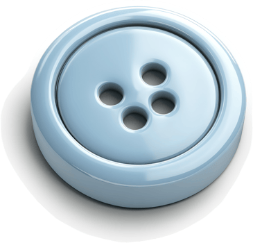 Light-blue, round, four-hole button. png
