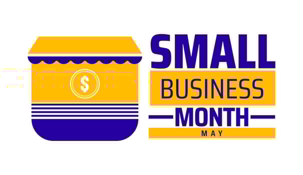 Small Business Month background banner or poster design template. observed every year in May. vector