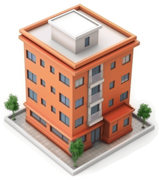 Top-down view of an apartment building. png