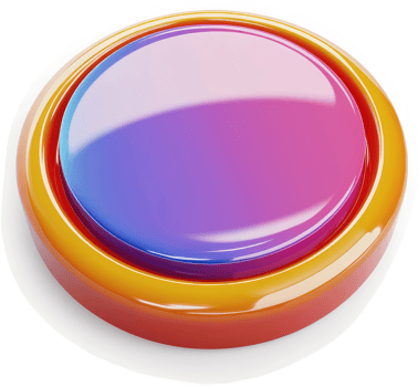 Vibrant, colorful, round button with gradient effect. png