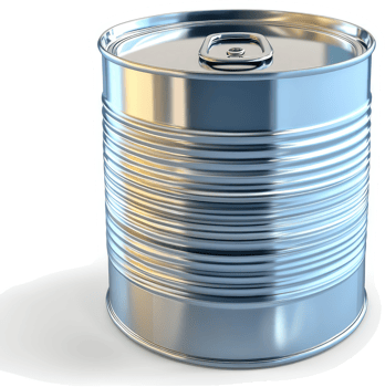 Metallic food preservation can with pull-tab lid. png