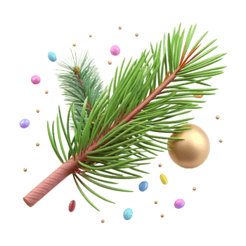 dramatic creative Pine Tree Branch Needles Isolated Element exclusive png