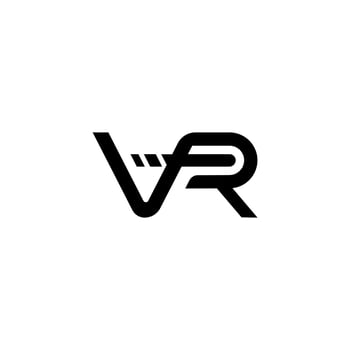 VR speed logo, with line symbol sport virtual game vector