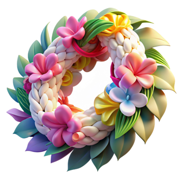 serene minimalist Hula Lei Fresh Flower Fragrance Isolated Tropical Scent original png