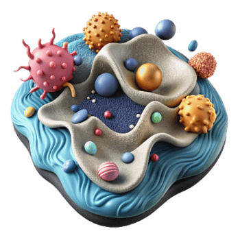 elegant rustic Microscopic Water Organisms Cutout Isolated detailed png