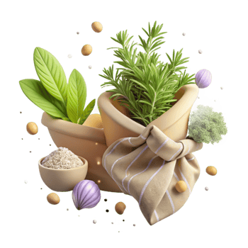 elegant rustic Group of Fresh Herbs Isolated original png