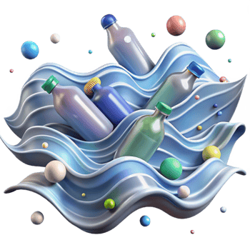 dramatic traditional Ocean Waves with Plastic Pollution Transparent Background professional png