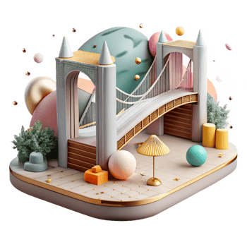elegant creative Modern Bridge in Urban Landscape Cutout high quality png